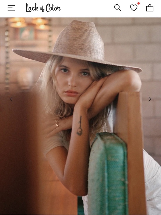 Lack Of Color Accessories - Lack Of Color Palma Wide Western Brim Straw Fedora Hat - Large/Extra Large L XL